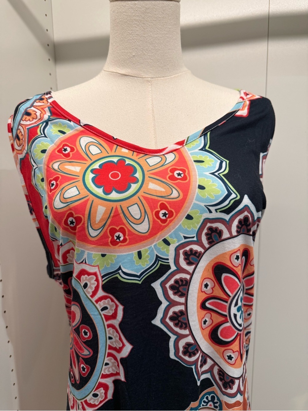 Sleeveless Medallion Print Maxi Dress - Bold Multi - Picture 2 of 6